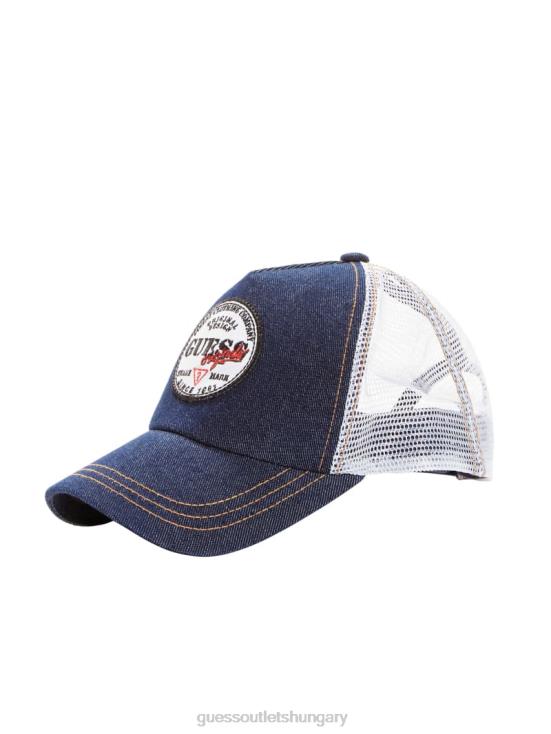 GUESS Go Dark Rinse Wash 8ZX4F3811 Originals Denim Trucker Hat