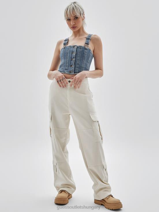 GUESS Go Donna Medium Wash 8ZX4F1250 Originals Bustier Denim Top