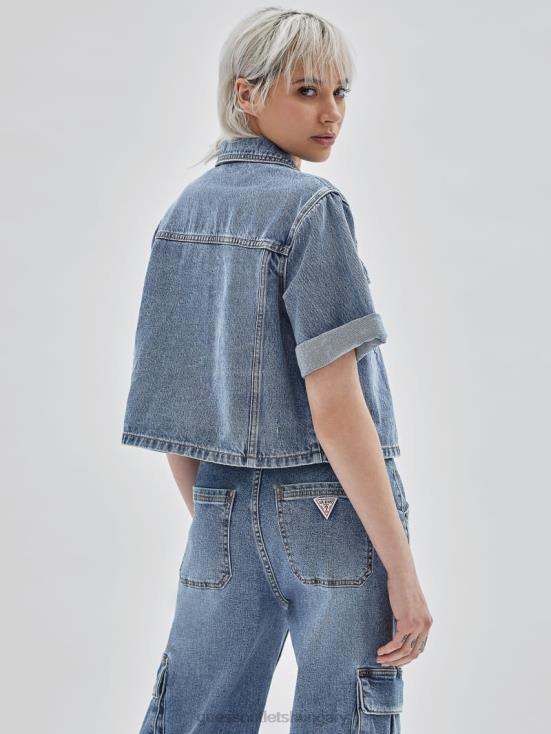 GUESS Go Donna Medium Wash 8ZX4F1371 Originals Denim Workers Shirt