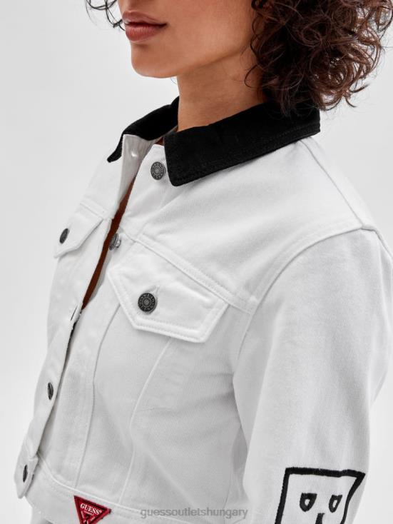 GUESS Go Ecru Wash 8ZX4F1837 Originals x Betty Boop Cropped Denim Jacket