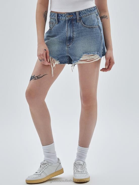 GUESS Go Fez Medium Wash 8ZX4F168 Originals Kit Destroyed Denim Shorts