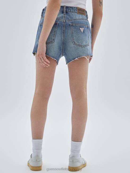 GUESS Go Fez Medium Wash 8ZX4F168 Originals Kit Destroyed Denim Shorts