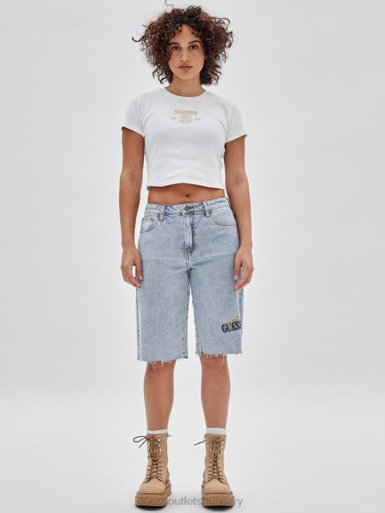 GUESS Go Jackie Acid Wash 8ZX4F176 Originals Kit Denim Bermuda Shorts