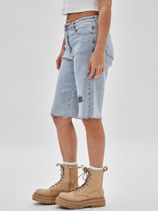 GUESS Go Jackie Acid Wash 8ZX4F176 Originals Kit Denim Bermuda Shorts