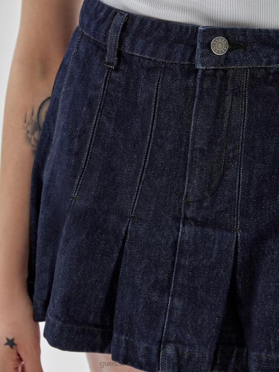 GUESS Go Pleated Dark Wash 8ZX4F126 Originals Denim Tennis Skirt