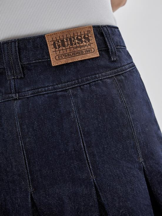 GUESS Go Pleated Dark Wash 8ZX4F126 Originals Denim Tennis Skirt