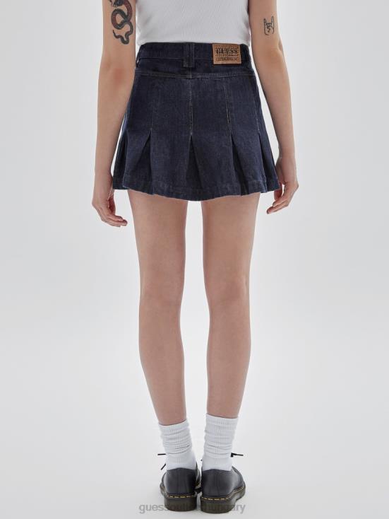 GUESS Go Pleated Dark Wash 8ZX4F126 Originals Denim Tennis Skirt