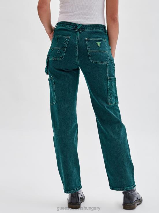 GUESS Go Riddler Green Wash 8ZX4F160 Originals x Batman Embossed Carpenter Jeans