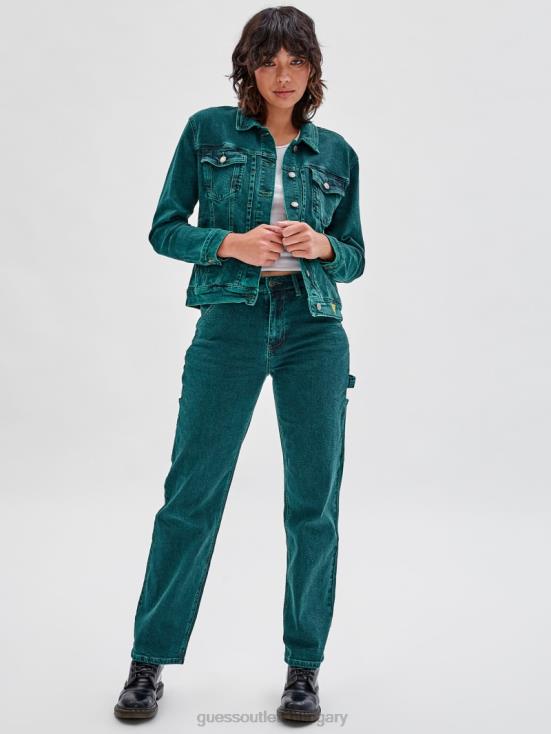 GUESS Go Riddler Green Wash 8ZX4F1840 Originals x Batman Oversized Embossed Jacket