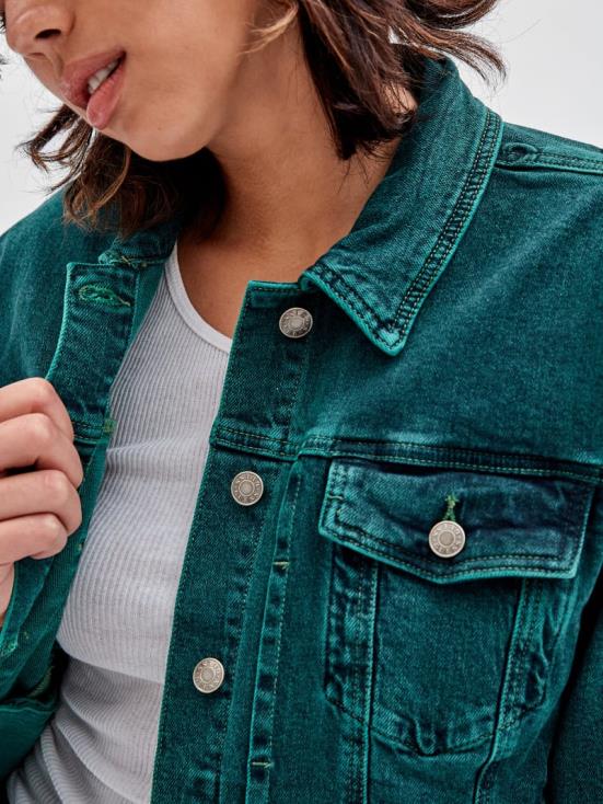 GUESS Go Riddler Green Wash 8ZX4F1840 Originals x Batman Oversized Embossed Jacket