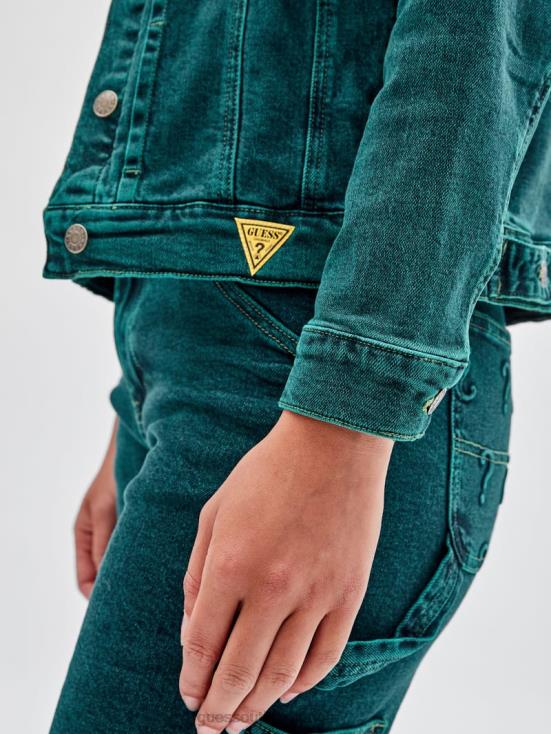 GUESS Go Riddler Green Wash 8ZX4F1840 Originals x Batman Oversized Embossed Jacket