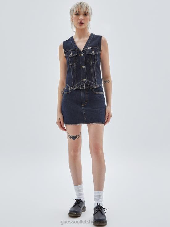GUESS Go Vintage Dark Wash 8ZX4F136 Originals Belted Denim Skirt