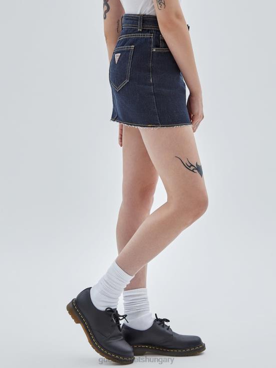 GUESS Go Vintage Dark Wash 8ZX4F136 Originals Belted Denim Skirt