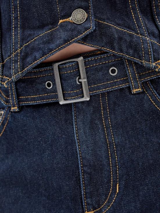 GUESS Go Vintage Dark Wash 8ZX4F136 Originals Belted Denim Skirt