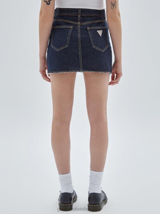 GUESS Go Vintage Dark Wash 8ZX4F136 Originals Belted Denim Skirt