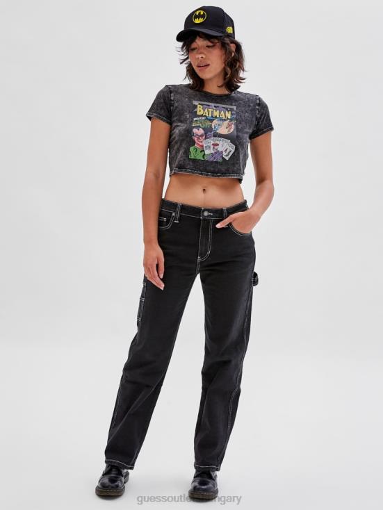 GUESS Jet Black Multi 8ZX4F1231 Originals x Batman Cropped Baby Tee