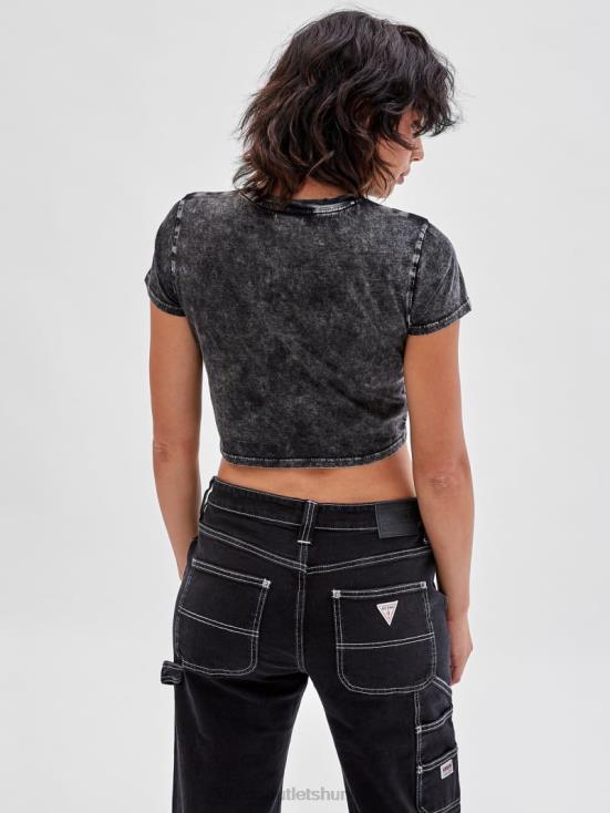 GUESS Jet Black Multi 8ZX4F1231 Originals x Batman Cropped Baby Tee