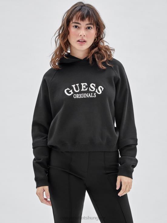 GUESS Jet Black Multi 8ZX4F1271 Originals Vintage Logo Hoodie