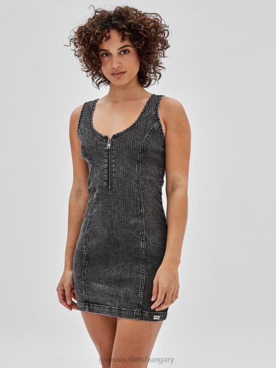 GUESS Light Blk Wash 8ZX4F361 Originals Zip Dress