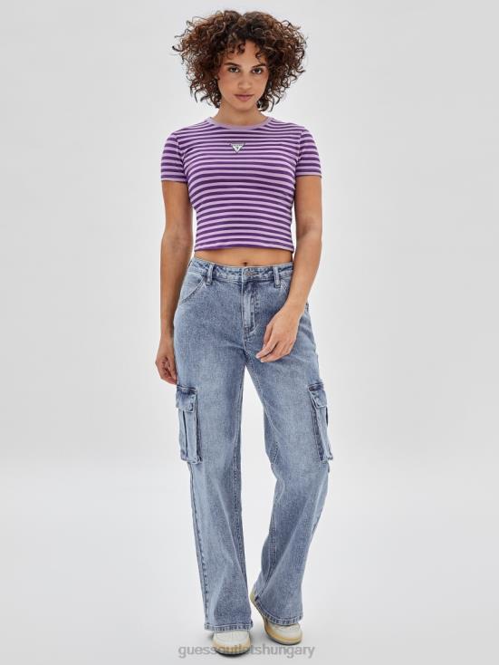 GUESS Light Iris Multi 8ZX4F1243 Originals Eco Striped Baby Tee