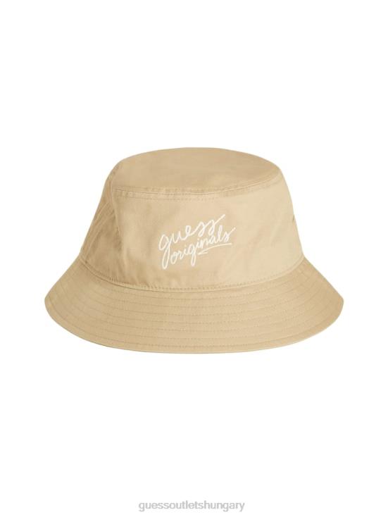 GUESS Pale Beige Nude 8ZX4F3815 Originals Logo Bucket Hat