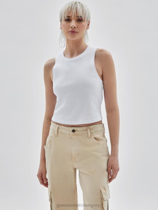 GUESS Pure White 8ZX4F1039 Originals Cropped Tank