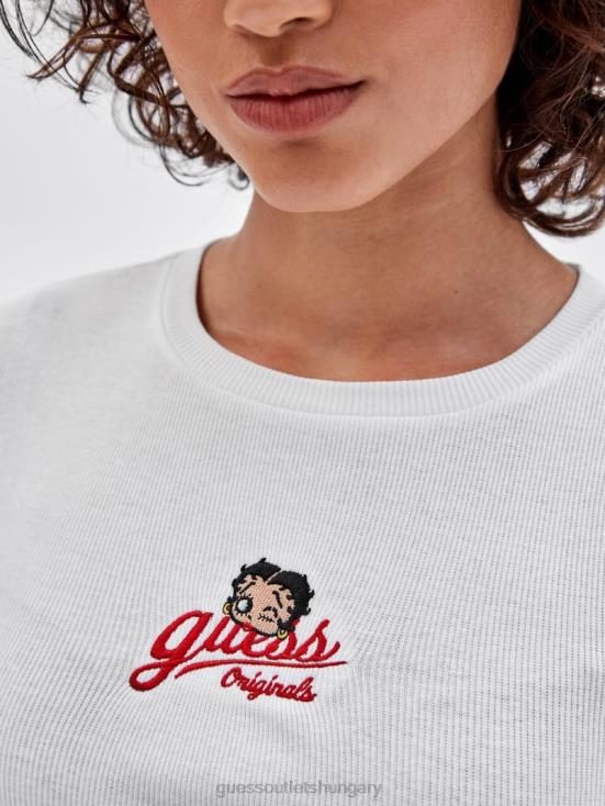 GUESS Pure White 8ZX4F1342 Originals x Betty Boop Long-Sleeve Top