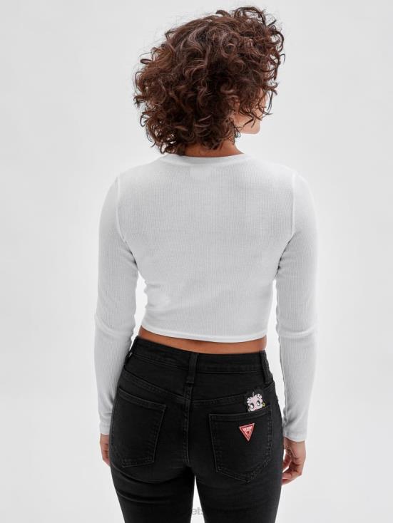 GUESS Pure White 8ZX4F1342 Originals x Betty Boop Long-Sleeve Top
