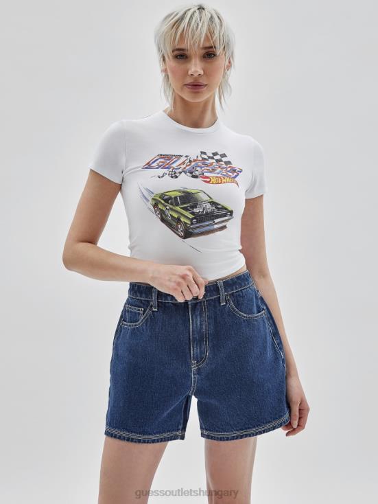 GUESS Pure White 8ZX4F1343 Originals x Hot Wheels Baby Tee