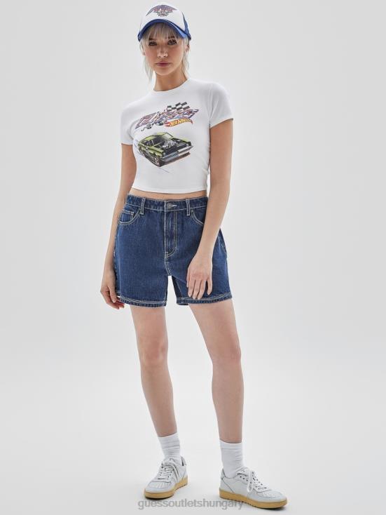 GUESS Pure White 8ZX4F1343 Originals x Hot Wheels Baby Tee