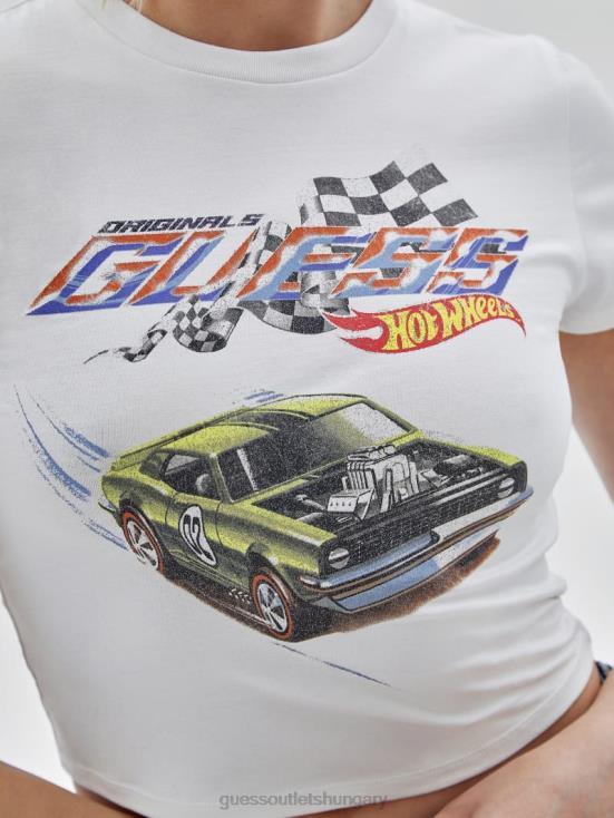 GUESS Pure White 8ZX4F1343 Originals x Hot Wheels Baby Tee