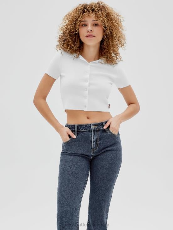 GUESS Pure White 8ZX4F1353 Originals Sweater Polo