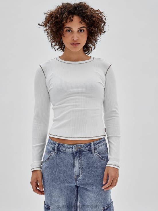 GUESS Pure White 8ZX4F1375 Originals Long-Sleeve Tee