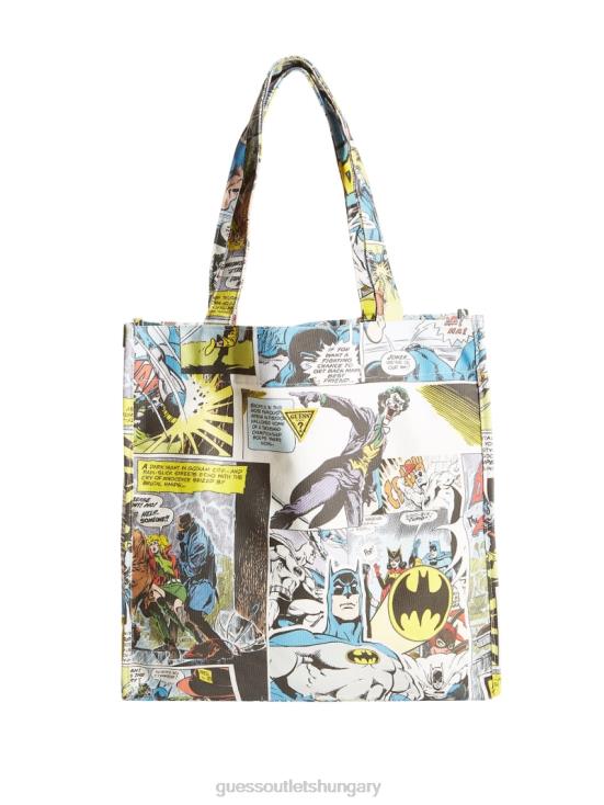 GUESS Pure White Multi 8ZX4F3098 Originals x Batman Printed Tote