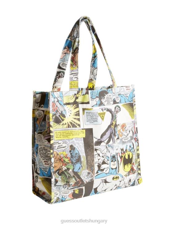 GUESS Pure White Multi 8ZX4F3098 Originals x Batman Printed Tote