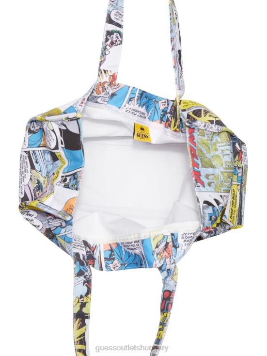 GUESS Pure White Multi 8ZX4F3098 Originals x Batman Printed Tote