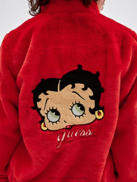 GUESS Rapid Red 8ZX4F1833 Originals x Betty Boop Faux-Fur Jacket