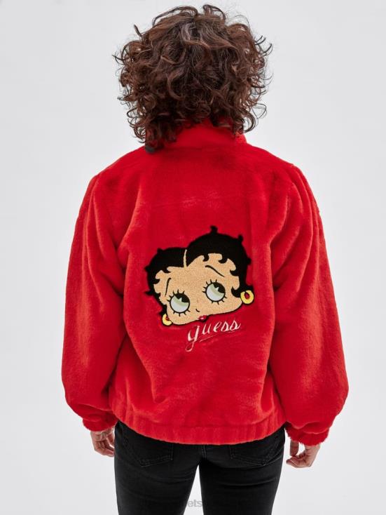 GUESS Rapid Red 8ZX4F1833 Originals x Betty Boop Faux-Fur Jacket