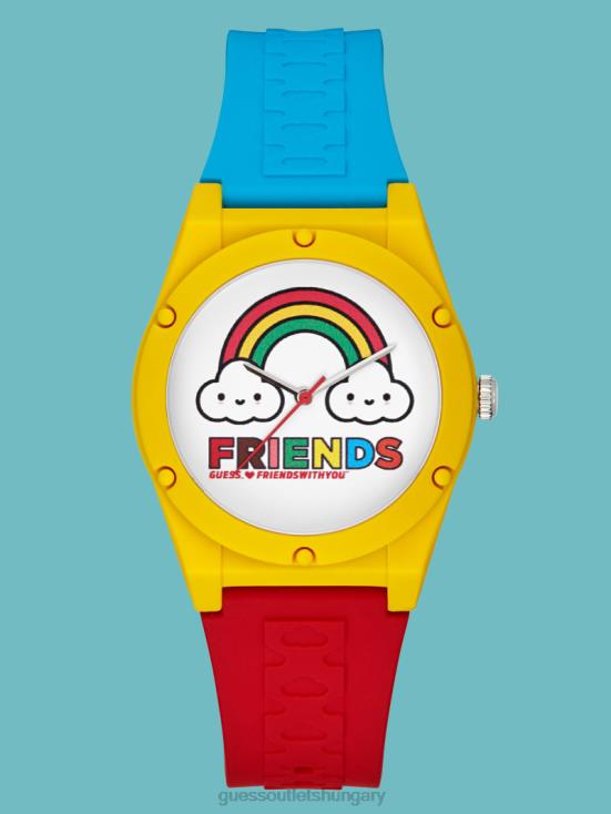 GUESS Rose Gold 8ZX4F3606 FriendsWithYou Petite Analog Silicon Watch