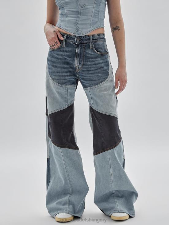 GUESS Upcycled Dark Wash Multi 8ZX4F184 Originals x Homeboy Upcycled Wide-Leg Patchwork Jeans