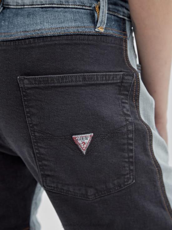 GUESS Upcycled Dark Wash Multi 8ZX4F184 Originals x Homeboy Upcycled Wide-Leg Patchwork Jeans