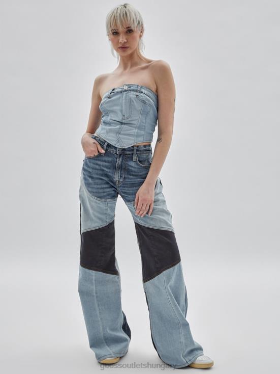 GUESS Upcycled Light Wash Multi 8ZX4F1205 Originals x Homeboy Upcycled Denim Bustier