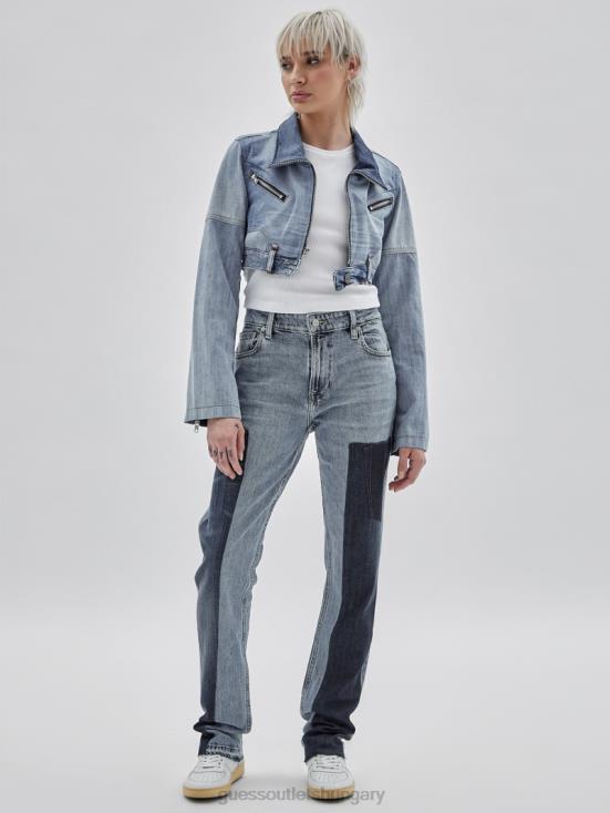 GUESS Upcycled Medium Wash Mult 8ZX4F1748 Originals x Homeboy Upcycled Denim Moto Jacket