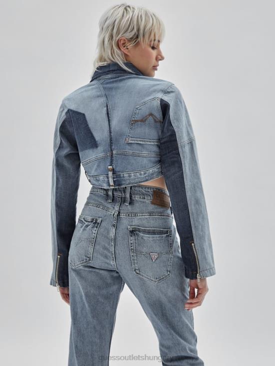 GUESS Upcycled Medium Wash Mult 8ZX4F1748 Originals x Homeboy Upcycled Denim Moto Jacket