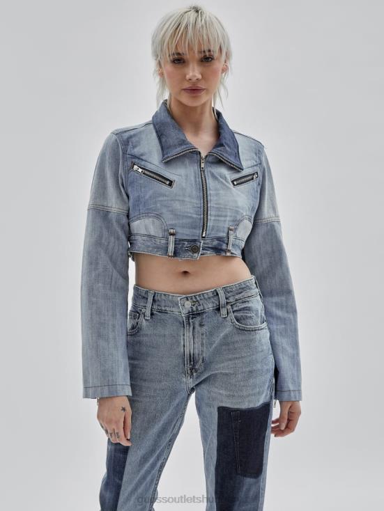 GUESS Upcycled Medium Wash Mult 8ZX4F1748 Originals x Homeboy Upcycled Denim Moto Jacket