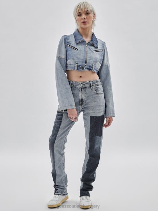 GUESS Upcycled Medium Wash Mult 8ZX4F1748 Originals x Homeboy Upcycled Denim Moto Jacket