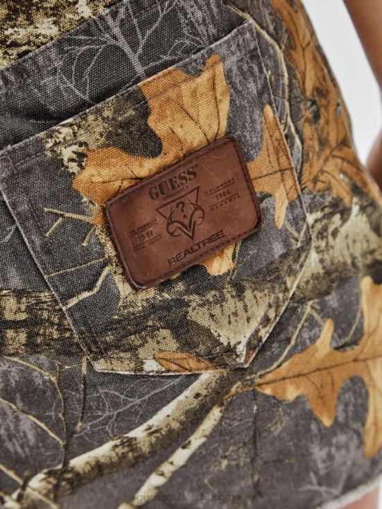 GUESS Washed Out Black Multi 8ZX4F285 Originals x RealTree Printed Mini Skirt