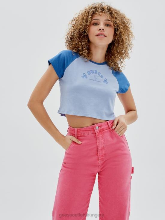 GUESS Water Park Blue Multi 8ZX4F1369 Originals Raglan Baby Tee