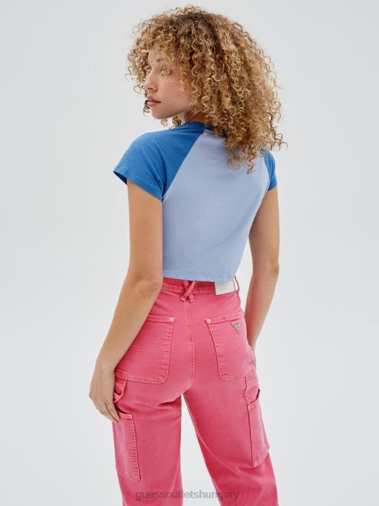 GUESS Water Park Blue Multi 8ZX4F1369 Originals Raglan Baby Tee