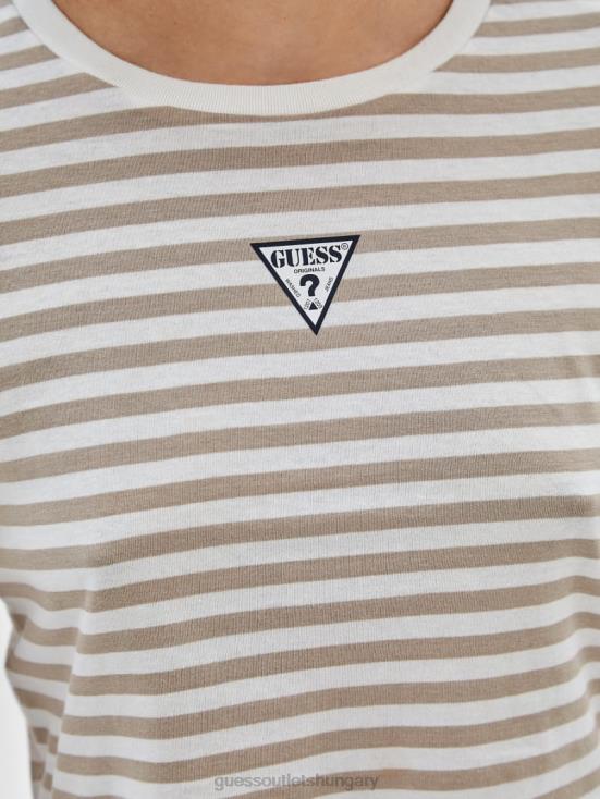 GUESS White Peaks Multi 8ZX4F1321 Originals Eco Striped Baby Tee